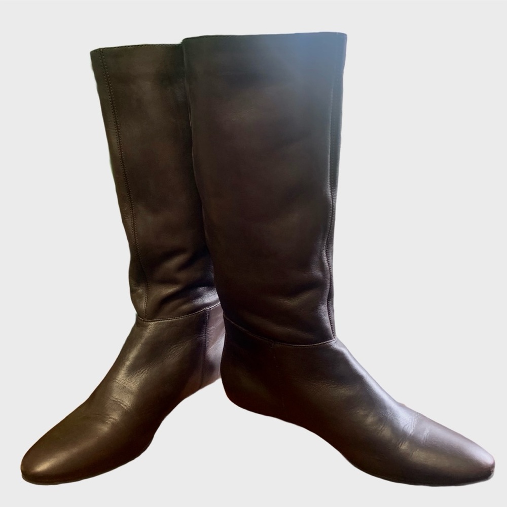 Giani Bini tall leather pull on brown boots sz 10